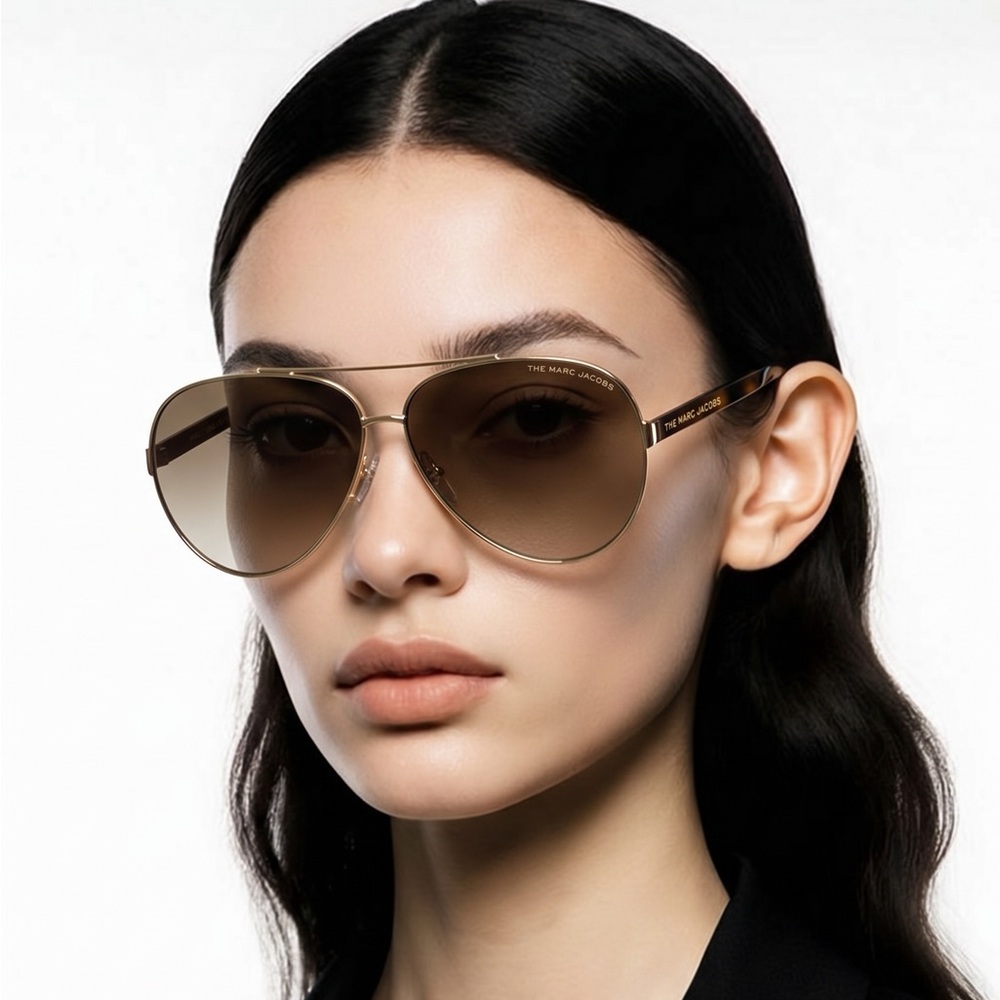 New Authentic Marc Jacobs MARC 522/S Sunglasses – Gold Havana / Brown Gradient